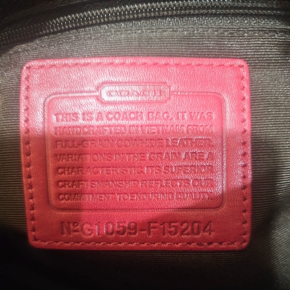 Vintage Coach Soho Pleated Leather Shoulder Bag Purse F15204 ( Red) & Wallet - Picture 8 of 8